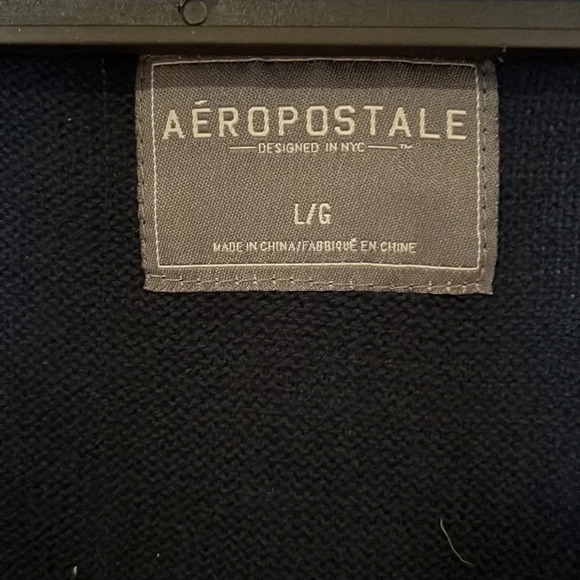 AE Navy cardigan grandpa Sweater Sz L - Picture 4 of 11